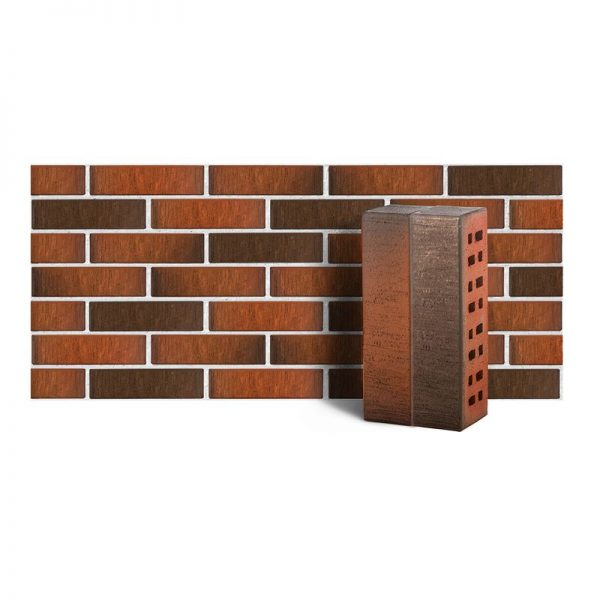 Кирпич лицевой ЛСР клинкер “Ноттингем” тростник Красный флешинг
