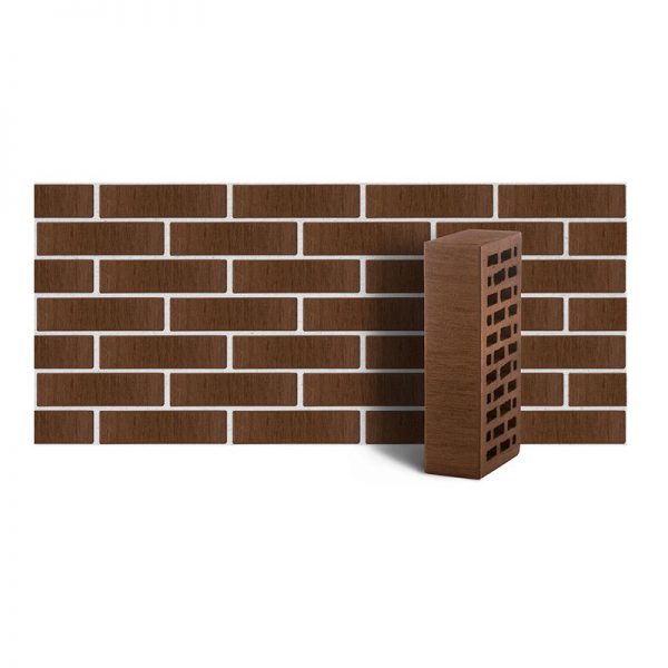 Кирпич лицевой ЛСР коричневый тростник одинарный