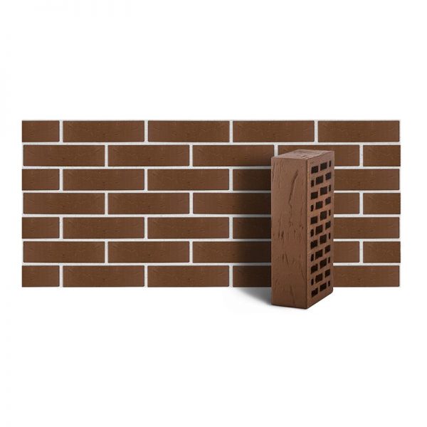 Кирпич лицевой ЛСР коричневый рустик одинарный