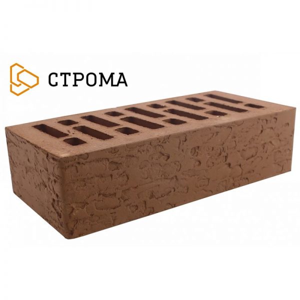 Кирпич лицевой Строма Коричневый Кора дуба одинарный