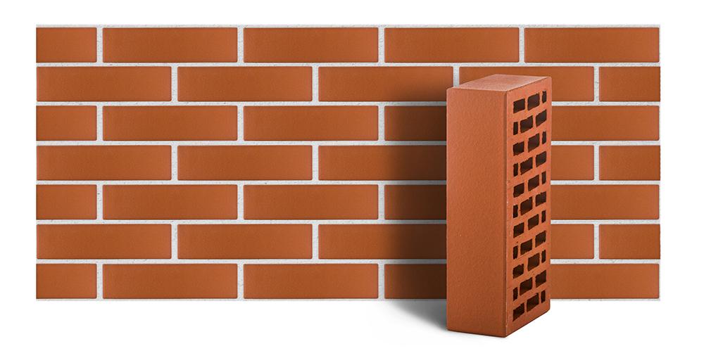 Кирпич лицевой ЛСР красный рустик одинарный