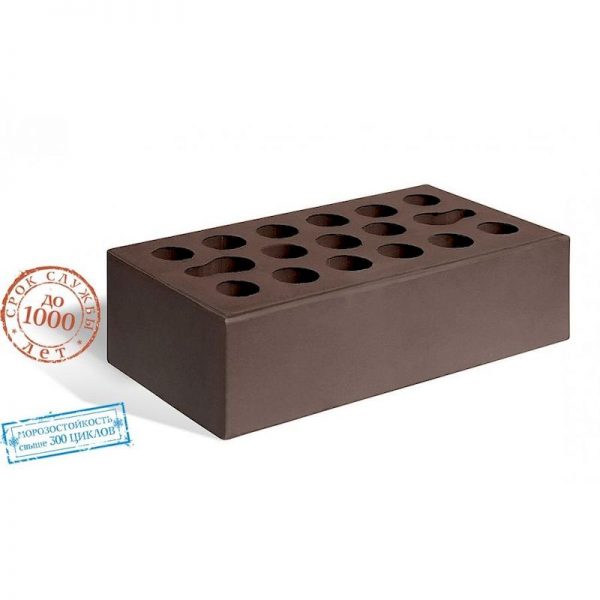 Кирпич лицевой Керма Шоколад гладкий одинарный