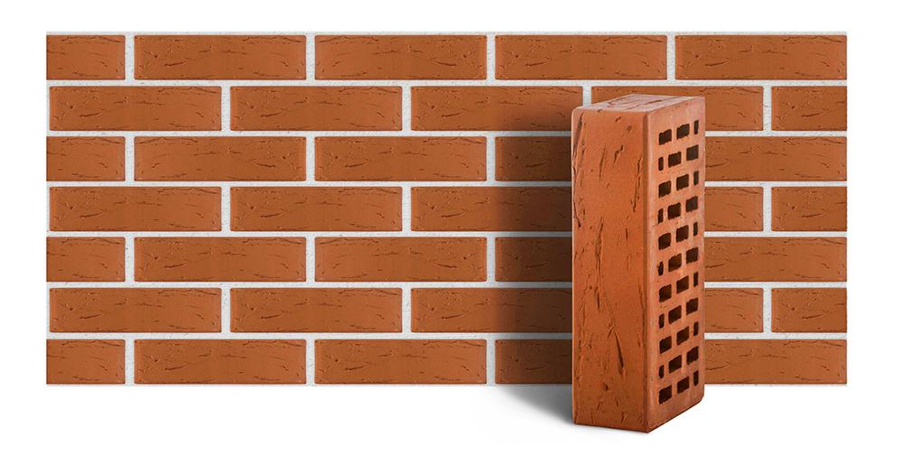 Кирпич лицевой ЛСР красный рустик одинарный Кирпич лицевой ЛСР красный рустик одинарный