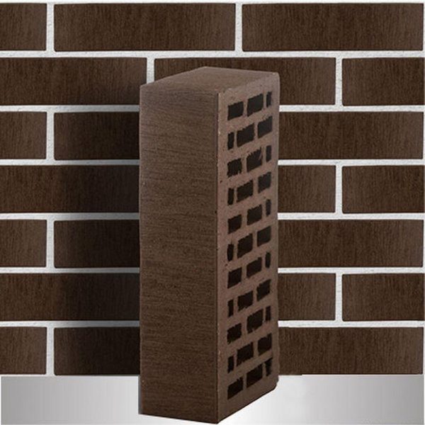 Кирпич облицовочный ЛСР, темно-коричневый, Тростник, 1НФ