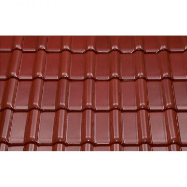 Керамическая рядовая черепица BRAAS Топаз 13V красный бук глазурь