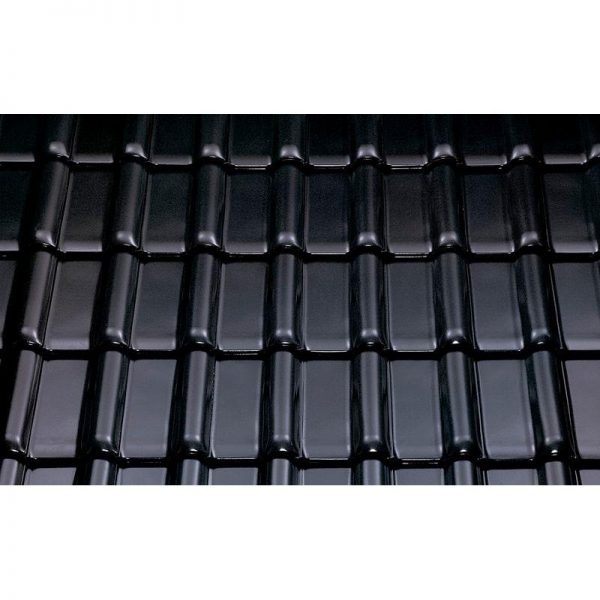 Керамическая рядовая черепица BRAAS Топаз 13V глубокий черный глазурь