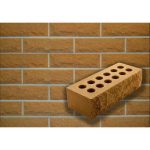 Кирпич облицовочный гиперпрессованный Литос М250 Ложок Солома 250х100х65 мм 1 НФ