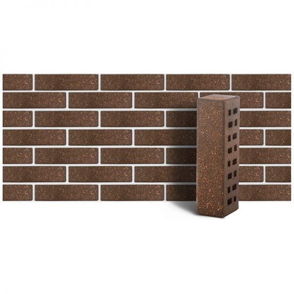 Клинкер фасадный ЛСР М300 коричневый Мюнхен береста с пескоМ250х85х65 0.7 НФ