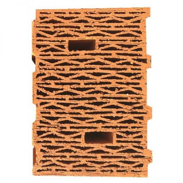 Крупноформатный поризованный керамический блок ЛСР 10.7 NF М100 Теплый