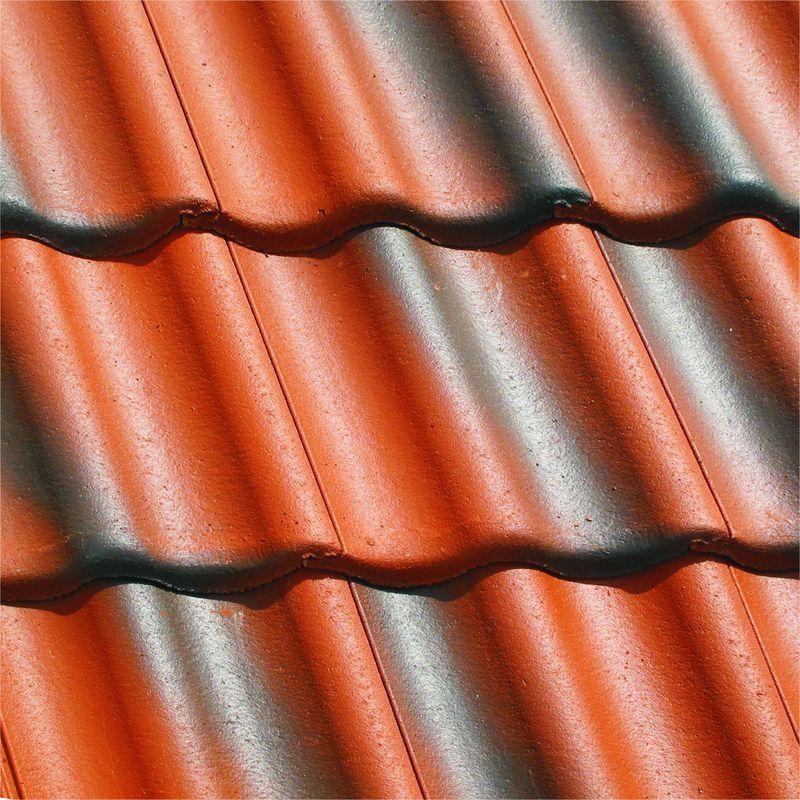 Цементно-песчаная черепица рядовая BRAAS Янтарь антик красная Цементно-песчаная черепица рядовая BRAAS Янтарь антик красная