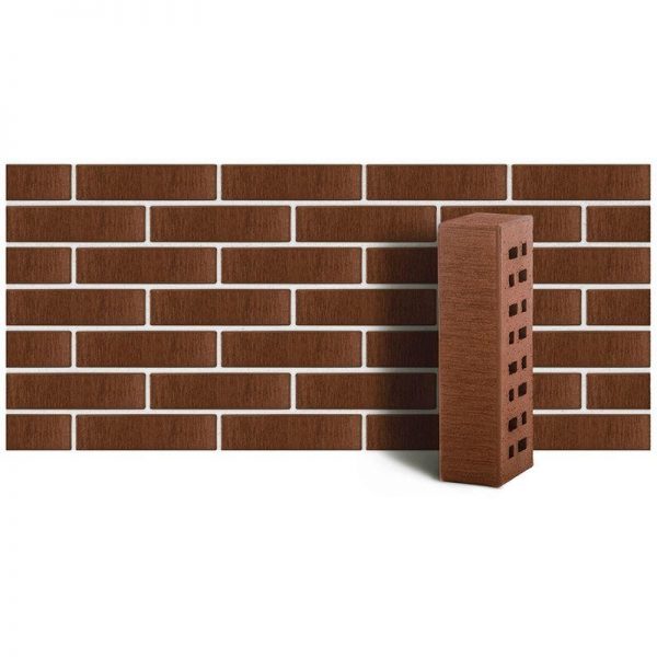 Клинкер фасадный ЛСР М300 темно-красный Эдинбург тростник 250х85х65 0.7 НФ