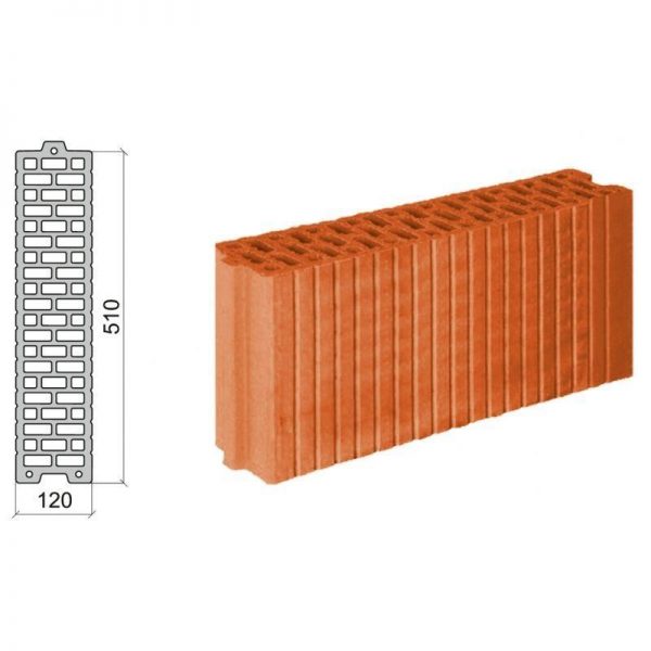 Керамический блок крупноформатный Poromax-120 поризованный