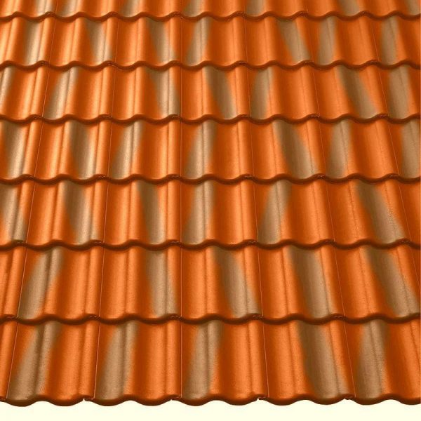 Цементно-песчаная черепица рядовая BRAAS Янтарь антик красная