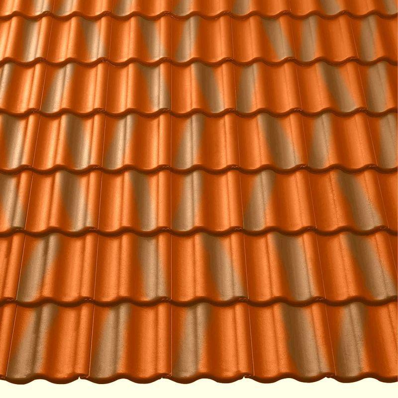 Цементно-песчаная черепица рядовая BRAAS Янтарь антик красная Цементно-песчаная черепица рядовая BRAAS Янтарь антик красная