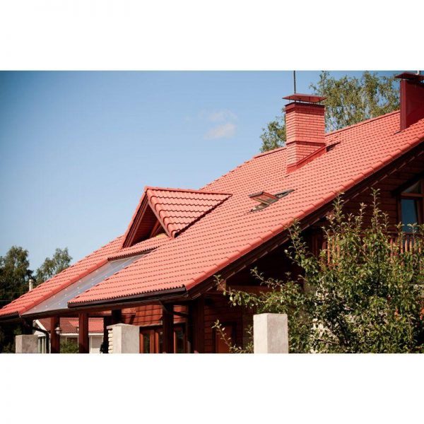 Цементно-песчаная черепица Baltic Tile рядовая Sea Wave Кирпично-красный