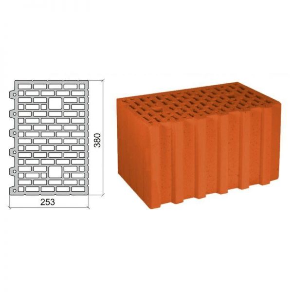 Керамический блок крупноформатный Poromax-380Д поризованный