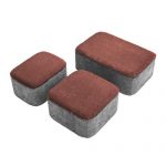 Плитка тротуарная бетонная Зенит Черноземье «Старый Город» 3 камня 60мм красный