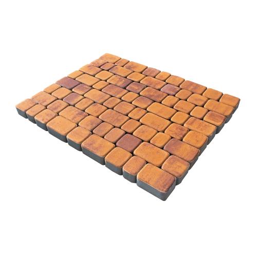 Плитка тротуарная бетонная Зенит Черноземье «Старый Город» 3 камня 60мм color-mix «Золотая осень»