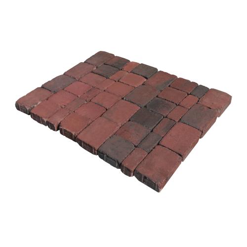 Плитка тротуарная бетонная Зенит Черноземье «Рустика» состаренная 60мм color-mix «Бурый антрацит»