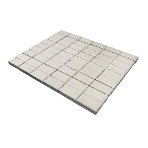 Плитка тротуарная бетонная Зенит Черноземье «Брусчатка» 40мм белый