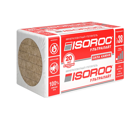 Утеплитель минвата ISOROC «Ультралайт-33», 1200х600х50 мм