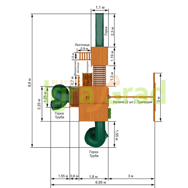 Детская площадка IgraGrad Великан 3 (Макси)