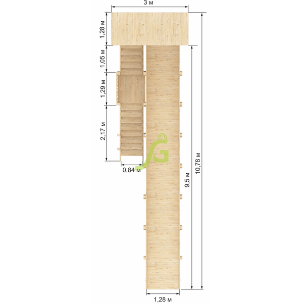 Зимняя горка ‘IgraGrad Snow Fox (Домик)’, скат 10 м, без окраски