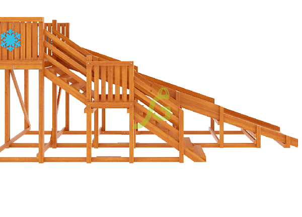 Детская деревянная зимняя горка ‘IgraGrad Snow Fox’, скат 5,9 м