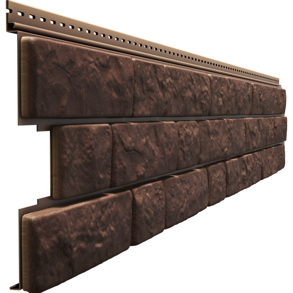 Сайдинг LUX под камень, BERGART, кедровый орех