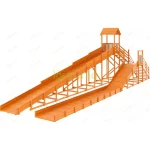 Зимняя горка ‘IgraGrad Snow Fox 12 м’ с двумя скатами и выкатом 8 м