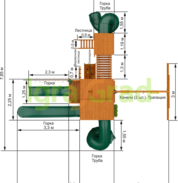 Детская площадка IgraGrad Великан 4 (Макси)