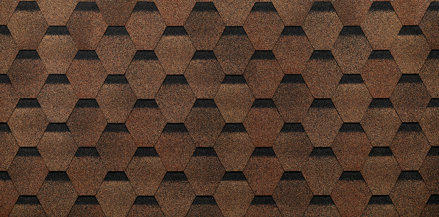 Гибкая черепица Eurasia, Шестигранник, Светло-коричневый Гибкая черепица Eurasia, Шестигранник, Светло-коричневый