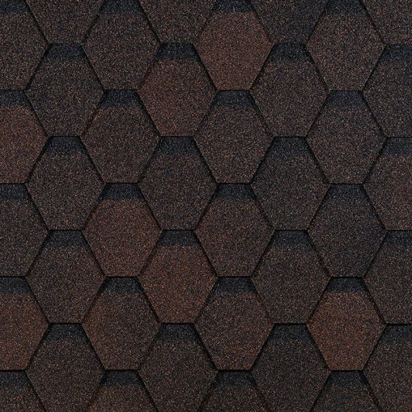 Гибкая черепица Eurasia, Шестигранник, Коричневый