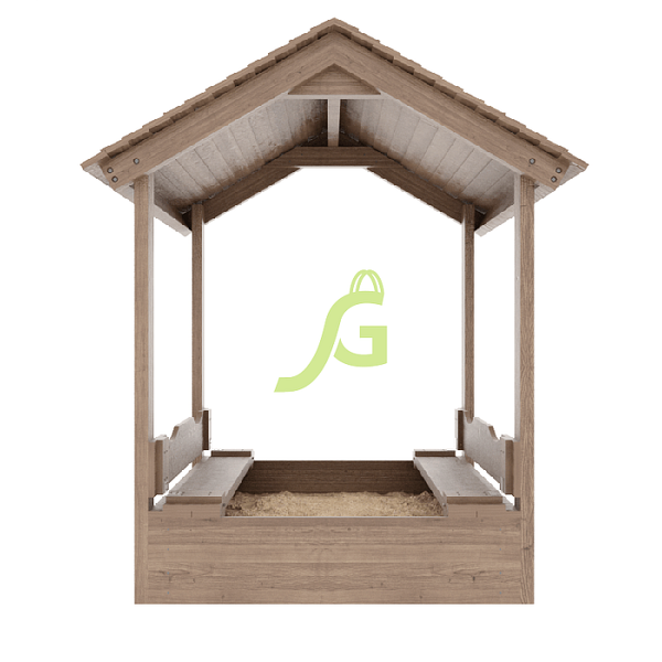 Детская деревянная песочница с крышей