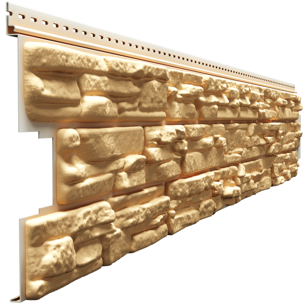 Сайдинг LUX под камень, ROCKY, пекан