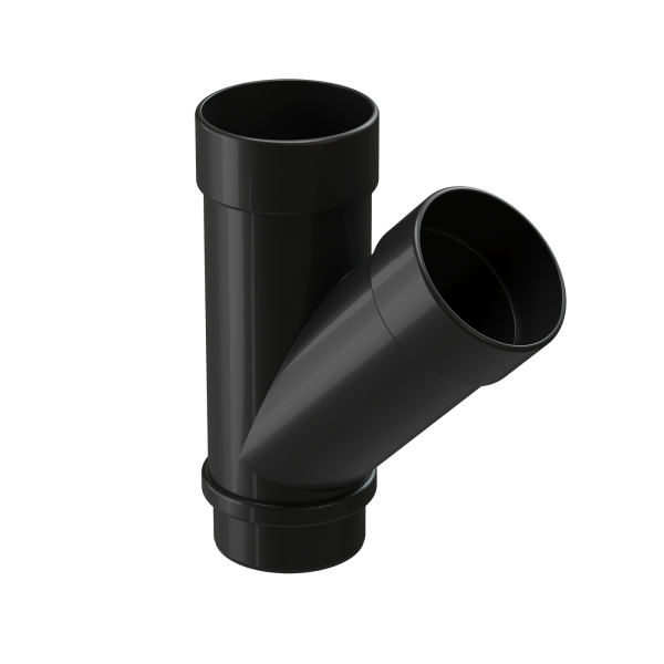 Тройник 45˚ водосточной трубы Lux, карбон