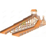 Зимняя горка ‘IgraGrad Snow Fox 12 м’ с двумя скатами и выкатом 8 м