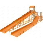 Зимняя горка ‘IgraGrad Snow Fox 12 м’ с двумя скатами и выкатом 8 м