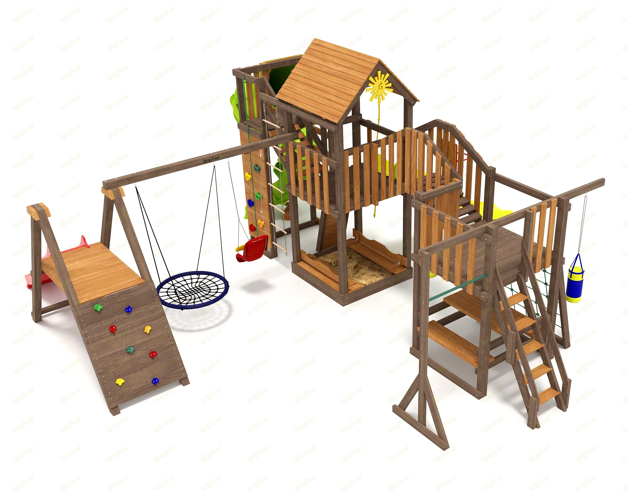 Детская площадка IgraGrad Панда Фани Мостик 2 с трубой 2,1м Детская площадка IgraGrad Панда Фани Мостик 2 с трубой 2,1м