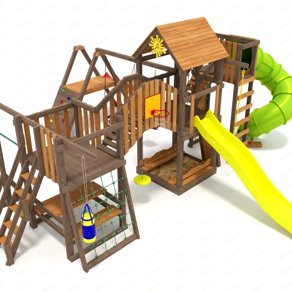 Детская площадка IgraGrad Панда Фани Мостик 2 с трубой 2,1м