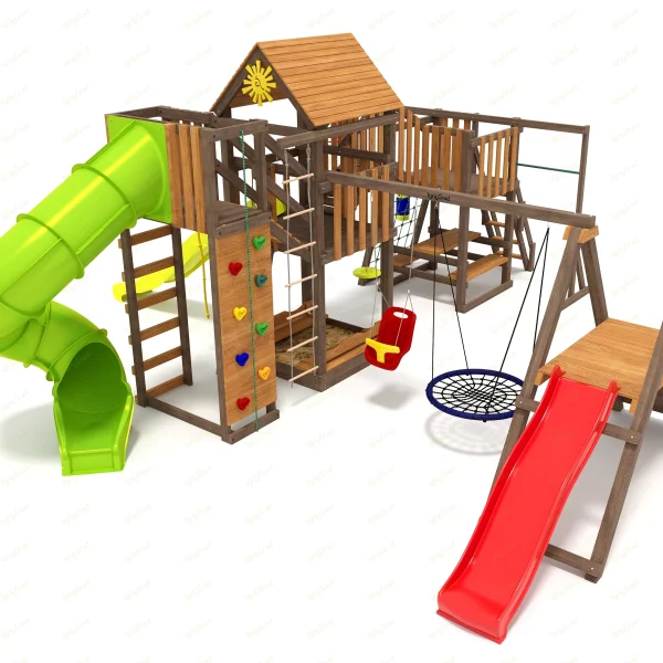 Детская площадка IgraGrad Панда Фани Мостик 2 с трубой 2,1м