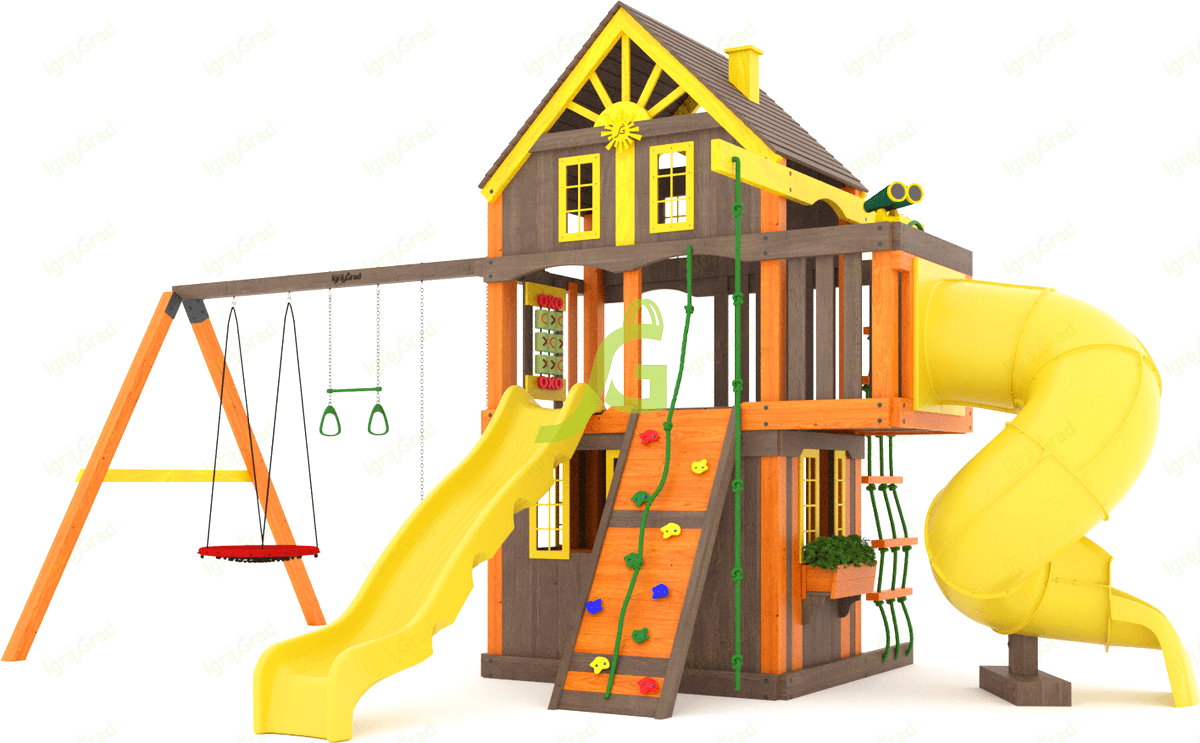 Детская площадка IgraGrad Шато 2 с трубой (Домик) мод.2 Детская площадка IgraGrad Шато 2 с трубой (Домик) мод.2