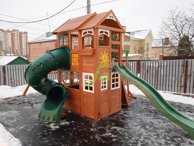 Детская площадка IgraGrad Клубный домик 2 с трубой и рукоходом Luxe Детская площадка IgraGrad Клубный домик 2 с трубой и рукоходом Luxe