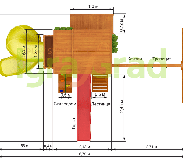 Детская площадка IgraGrad Клубный домик 3 с трубой