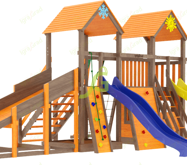 Зимняя горка “IgraGrad Snow Fox”, скат 10 м, без окраски