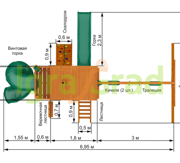 Детская площадка IgraGrad Шато с трубой (Дерево)
