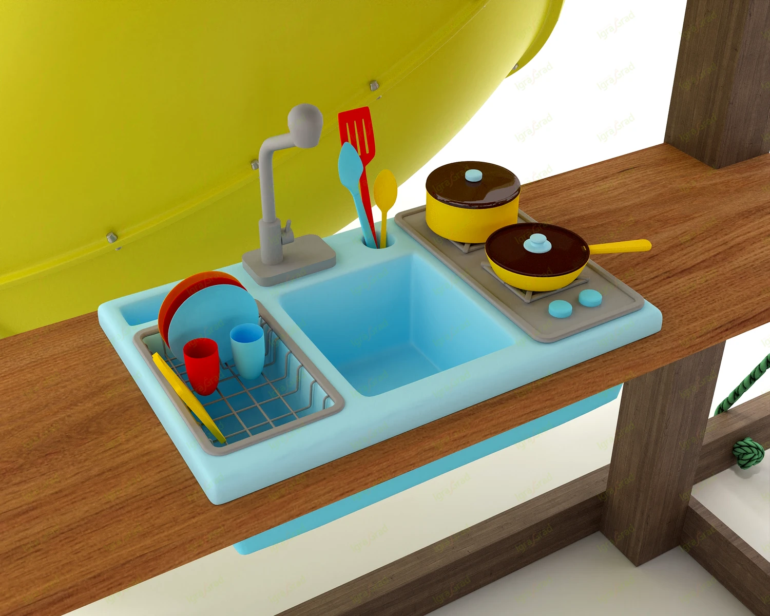 Детская площадка IgraGrad Панда Фани с балконом (две трубы) Детская площадка IgraGrad Панда Фани с балконом (две трубы)