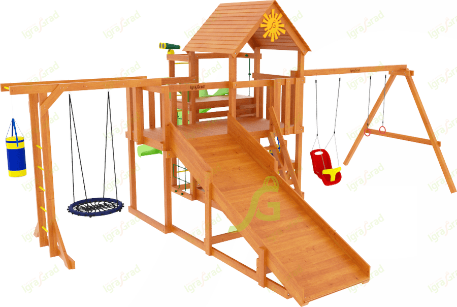 Детская площадка IgraGrad Крафт Pro 4 с зимней горкой Детская площадка IgraGrad Крафт Pro 4 с зимней горкой