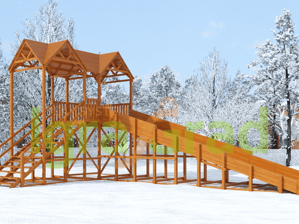 Зимняя горка “IgraGrad Snow Fox Макси”, скат 10 м