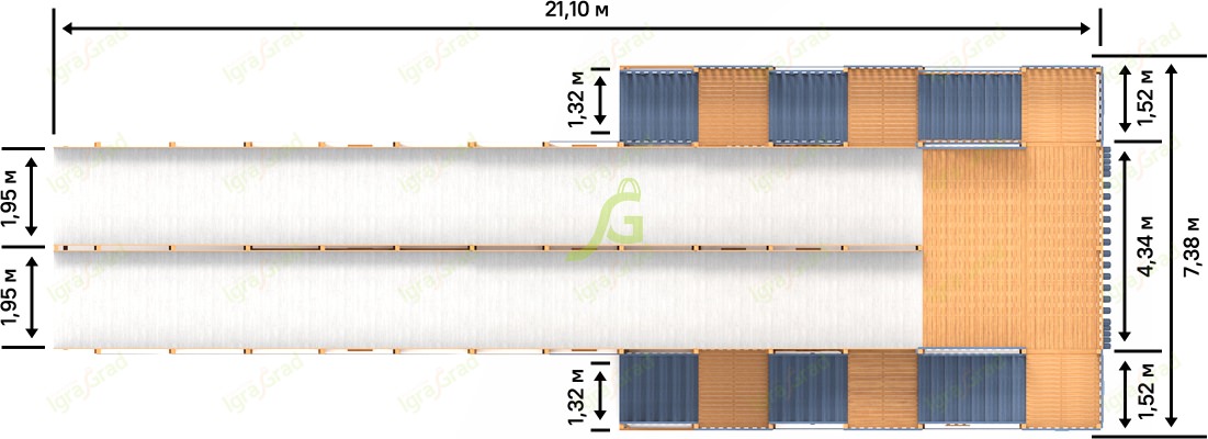 Зимняя горка IgraGrad Snow Fox, скат 18 м мод.2 Зимняя горка IgraGrad Snow Fox, скат 18 м мод.2